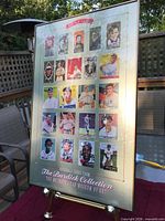 Front view of framed poster showing baseball card images
