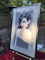 Front view of framed “Blue Girl” print showing artwork, mat, and frame