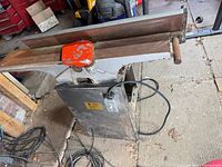 Full view of the King Canada 6-inch jointer showing tables, guard and stand
