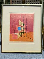 Full view of framed geometric print