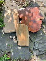 All three oak slabs on stone surface