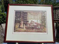 Front view of framed Trish Romance "Christmas Morning" print