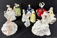 All ten Royal Doulton figurines front view