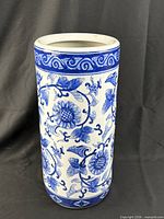 Full view of ceramic umbrella stand front