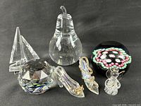 Group shot showing all seven glass items