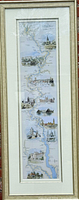Full view of framed pictorial map