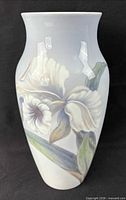 Full view of Royal Copenhagen vase showing lily design