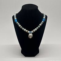 Full view of necklace on display bust