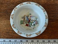 Top view of Bunnykins bowl showing central illustration and border