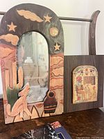 Mirror and plaque together to show lot contents and relative size