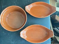 Top view of all three terracotta dishes