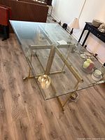 Full view of glass top dining table