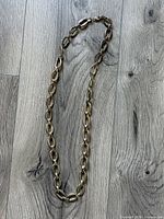 Large oval-link chain laid flat