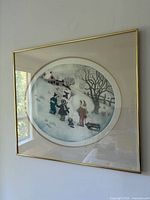 Full view of framed print on wall