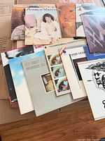 Stack of LPs showing Andreas Vollenweider, Keith Jarrett, Cannonball Adderley and others