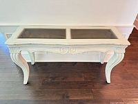 Full view of console table front and top