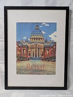 Front view of framed Rome San Pietro print