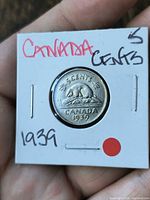 Coin reverse showing beaver, denomination, country and date