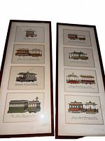 Both framed streetcar print sets side by side