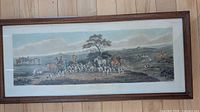 Full view of framed fox hunting print