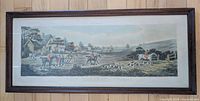 Full view of framed fox hunting print