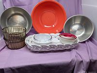 group shot of all bowls and basket displayed
