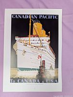 Ocean-liner poster page with text Canadian Pacific To Canada & USA