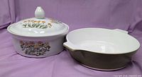 Both casserole dishes side by side showing size and colours