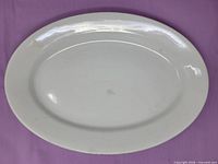 Top view of white ironstone oval platter