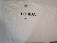 Full front view of white Nike Florida T-shirt