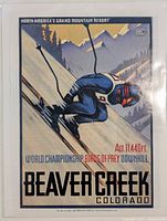 Full view of laminated poster showing skier and Beaver Creek text