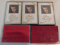 Front view of three Reader's Digest Elvis cassettes and two red-label TDK cassettes