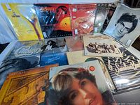 Full lot overview showing multiple LPs with protective sleeves