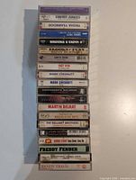 Full stack of cassettes showing spines for identification