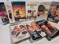 All eight sealed VHS tapes front view