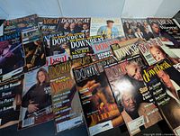 Full lot of DownBeat magazines spread out showing covers