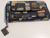 Front view showing foldover flap and print