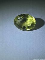 Front view of oval lemon citrine showing facet pattern