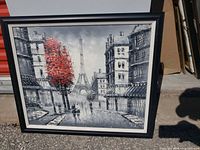 Framed oil painting full view