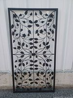 Full view of black metal trellis