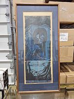 Full view of framed print showing entire artwork, mat and wooden frame
