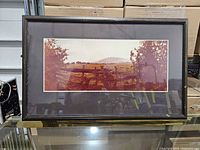Full view of framed photograph showing image, matte and frame