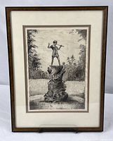 Framed etching full view