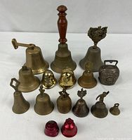 All 13 bells grouped to show variety and size range