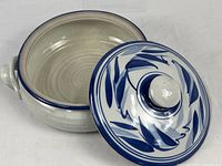 Casserole open showing interior and lid design