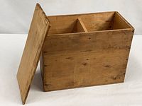 Box with lid removed showing exterior surfaces