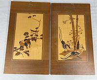 Both marquetry panels side by side showing full view