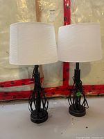 Both table lamps side by side showing full view with shades