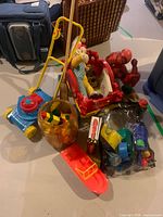 Group shot of all toys together on floor