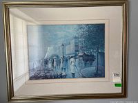 Full view of framed artwork showing image, mat and frame